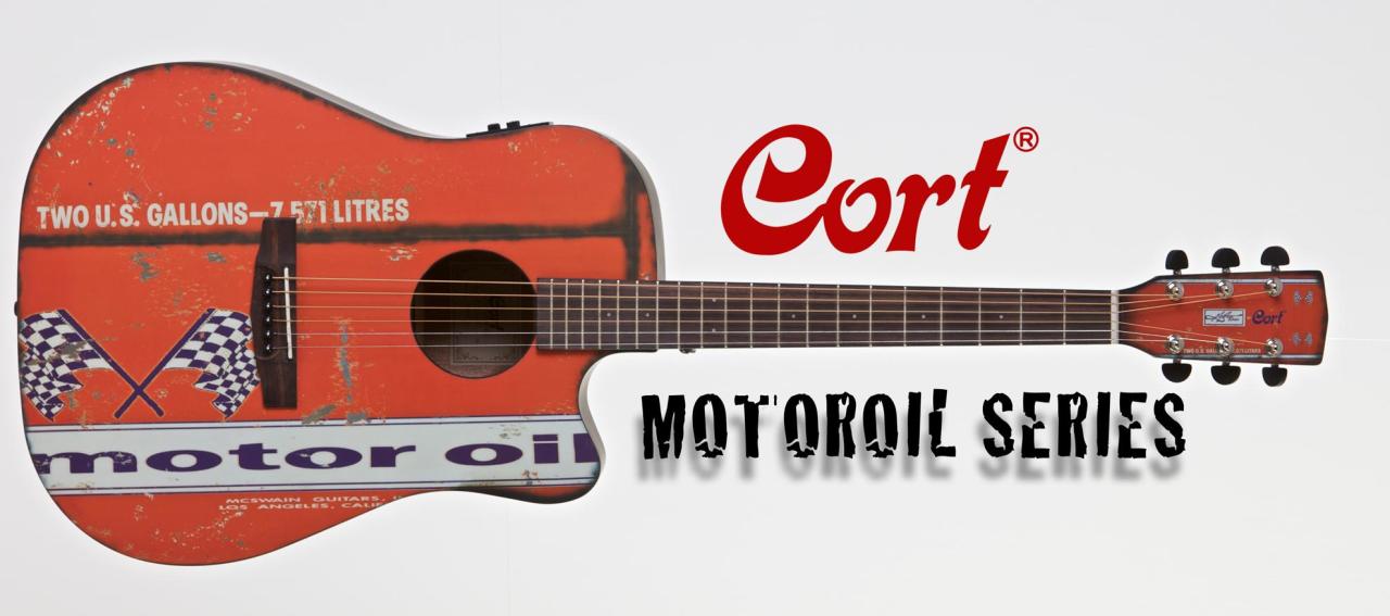 Cort MOTOR OIL 2 BKS Elektro Akustik Gitar