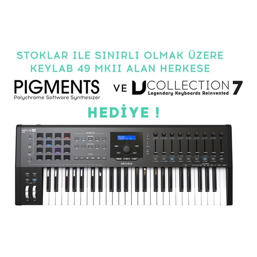 Arturia Keylab 49 MK2 - Siyah (V Collection + Pigments Hediye)