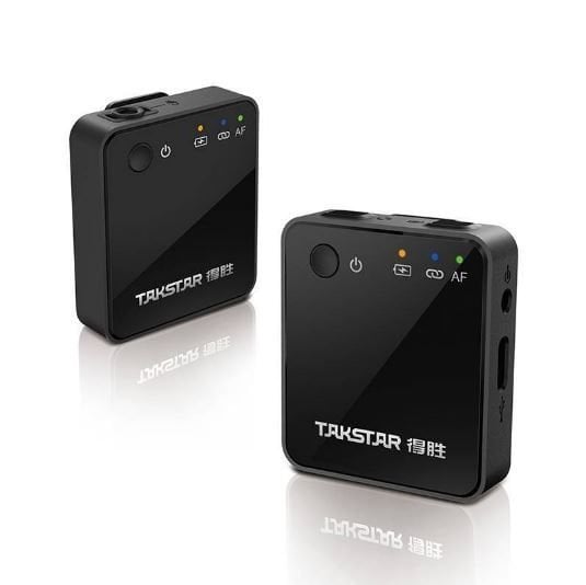 Takstar V1 2.4 Ghz Kablosuz Video Kamera Yaka Mikrofonu - Tek Kişilik (1 Verici + 1 Alıcı )