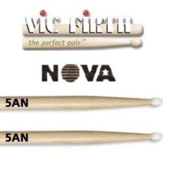 BAGET(ÇİFT) NOVA 5A NYLON TIP, HICKORY, 16''x0.565'', MEDIUM TAPER, TIP: NYLON /TEAR DROP (DAMLA), SURFACE: MEDIUM/LACQUER