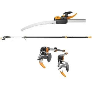 Fiskars UPX86 PowerGearX Teleskopik Yüksek Dal Budama Makası + Testere