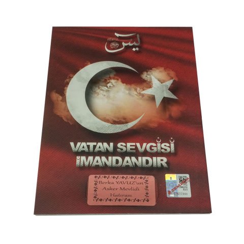 Hediyelik Asker Mevlidi Yasin Cüzü Seti 12x16 cm 64 Sayfa Karton Çantalı