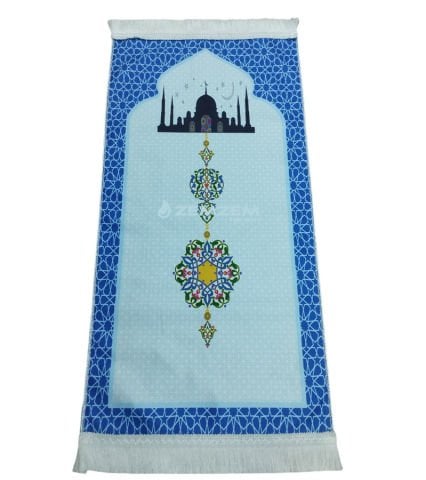 Çocuk Seccadesi Mihrablı Camili Mavi