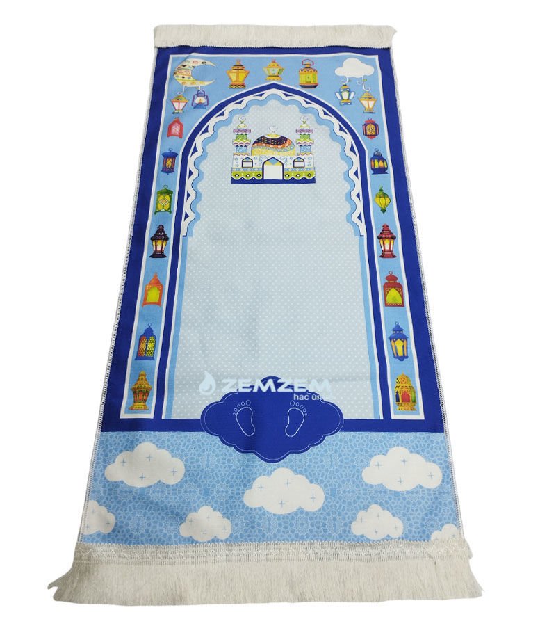 Çocuk Seccadesi Mihrablı Bulut Mavi