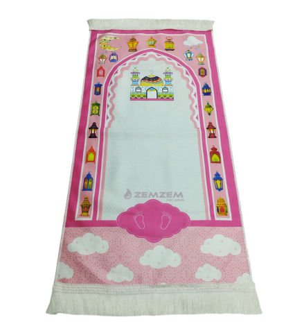 Çocuk Seccadesi Seti Mihrablı Bulut Pembe