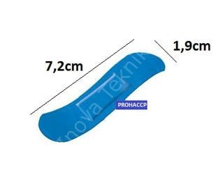 Metal Dedektörü İçin Algılanabilir Yara Bandı 7.2x1.9cm 100 adet (P0158-2)