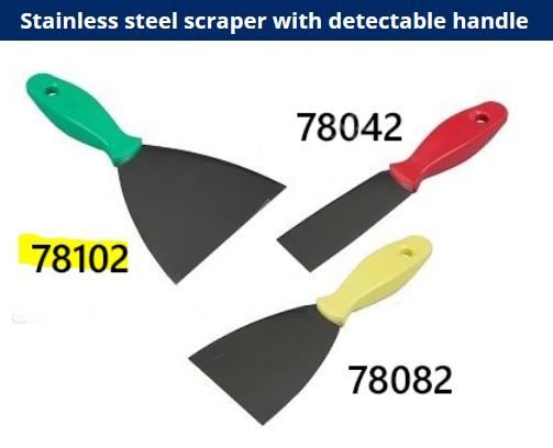 P78102 (2359) Algılanabilir Spatula Tipi Metal Kazıyıcı - 12cm