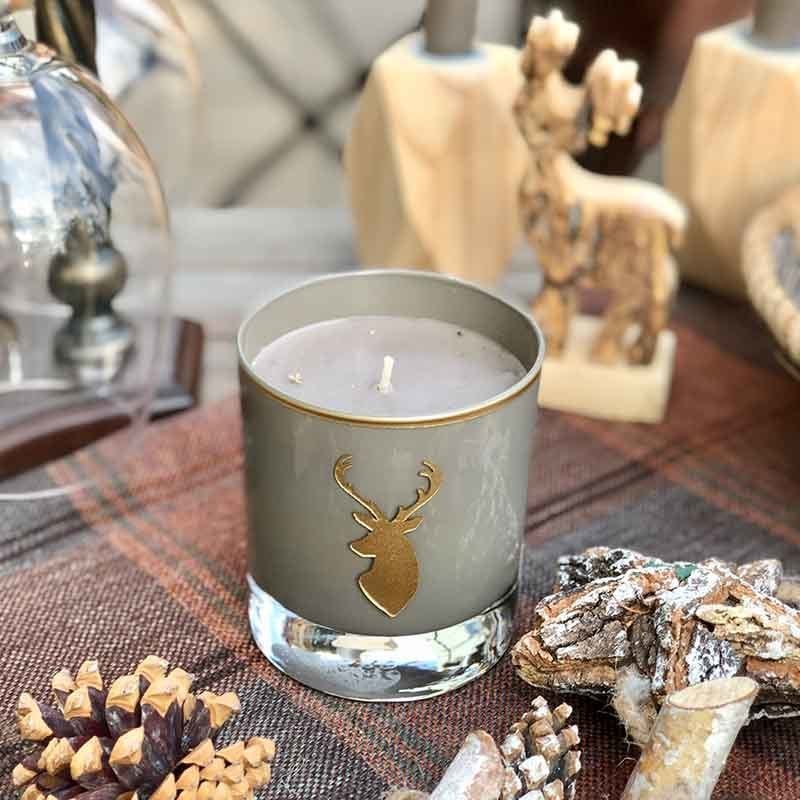 Deer Printed Glass Candle