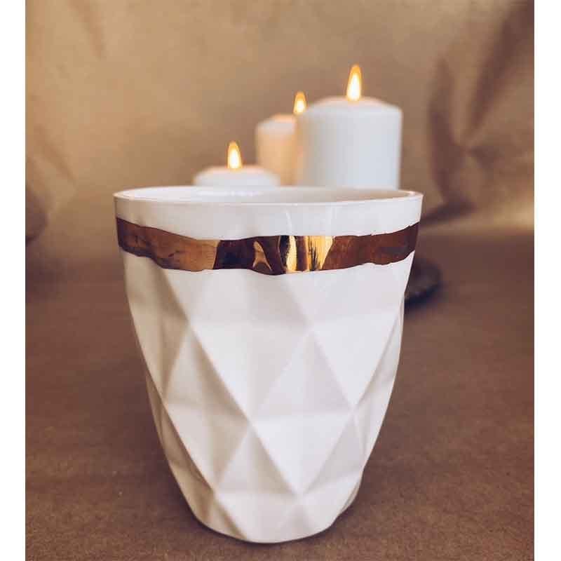 Gold Geometrik Seramik Mug