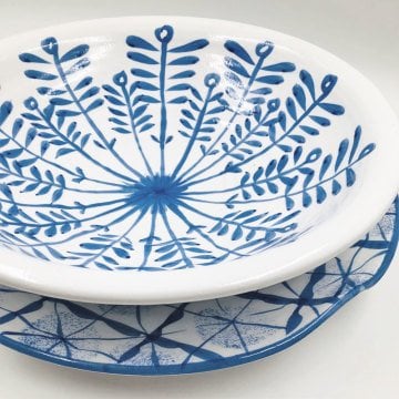 Mavi&Beyaz Seramik Dekoratif Tabak 38 cm