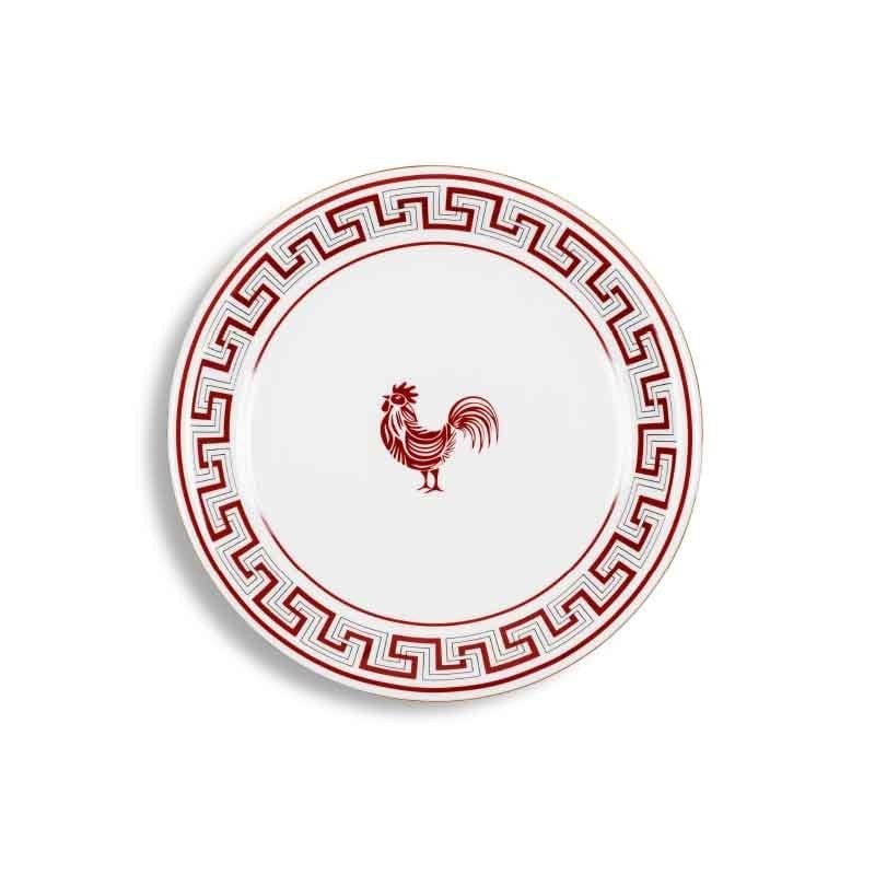 Lucky Rooster Red Plate 24cm