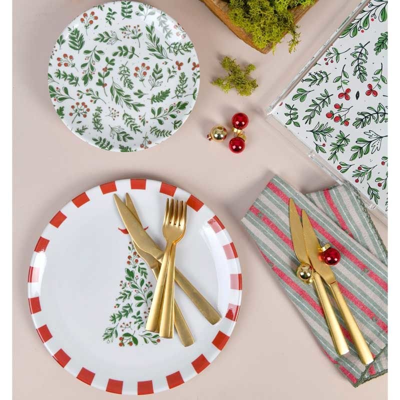 Merry Collection Melamine Büyük Tabak 4 lü Set