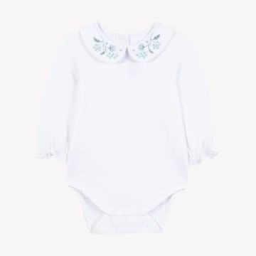 Kız Bebek Yakası Nakışlı Body