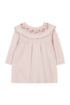 Kız Bebek Uzun kollu Yün Elbise