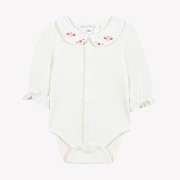 Kız Bebek Yakası Nakışlı Body