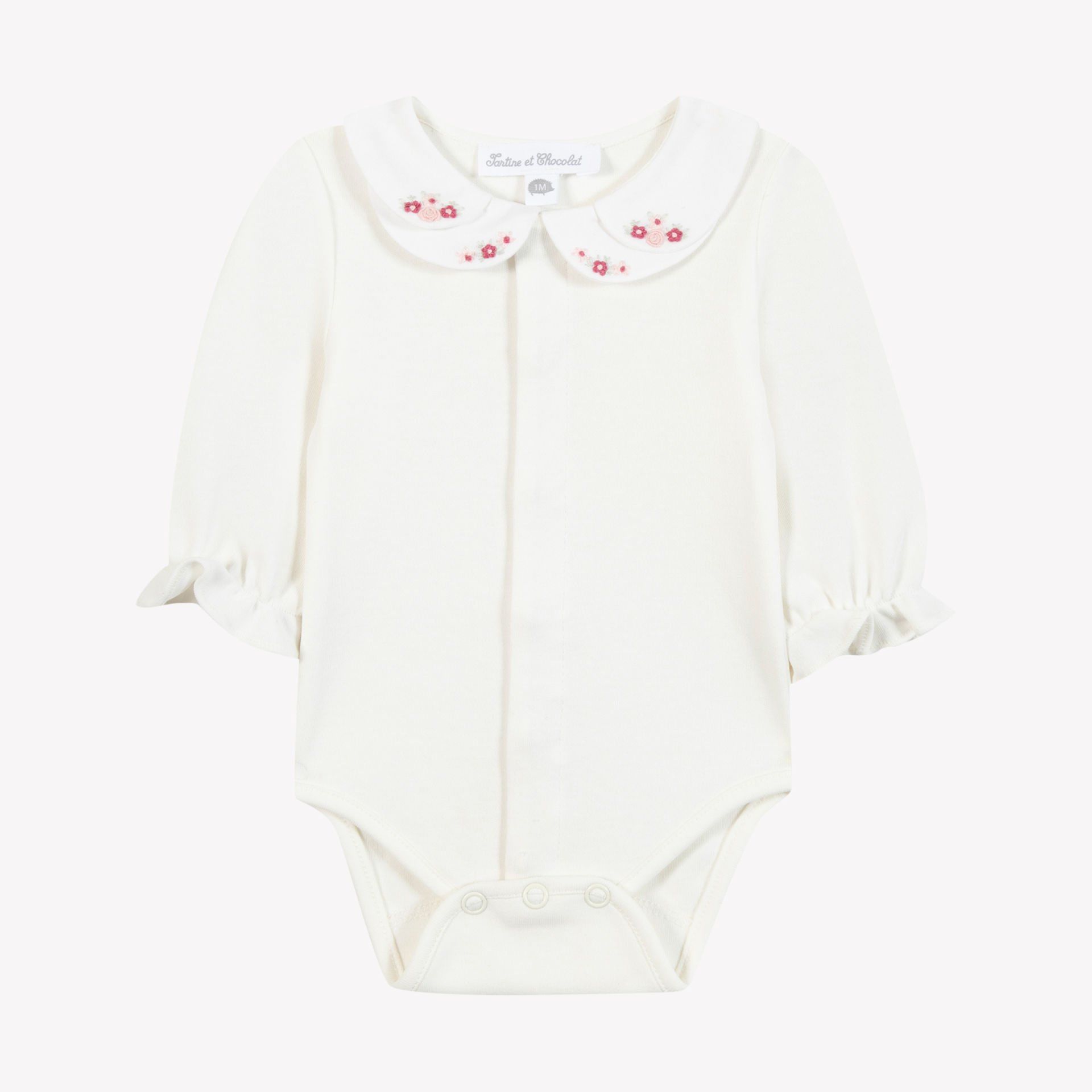 Kız Bebek Yakası Nakışlı Body