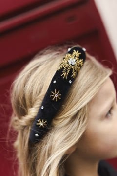 Kız Çocuk Kadife Nakışlı TAÇ