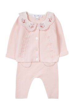 Kız Bebek Hırka + Pantalon Set