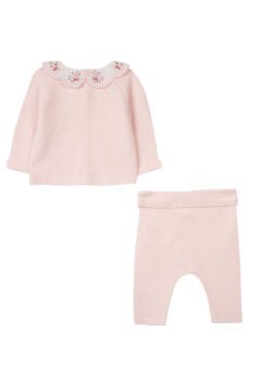 Kız Bebek Hırka + Pantalon Set