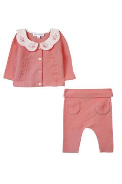 Kız Bebek Hırka + Pantalon Set