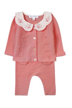 Kız Bebek Hırka + Pantalon Set