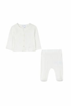 Organik Pamuktan Bebek Bluz + Pantalon Set