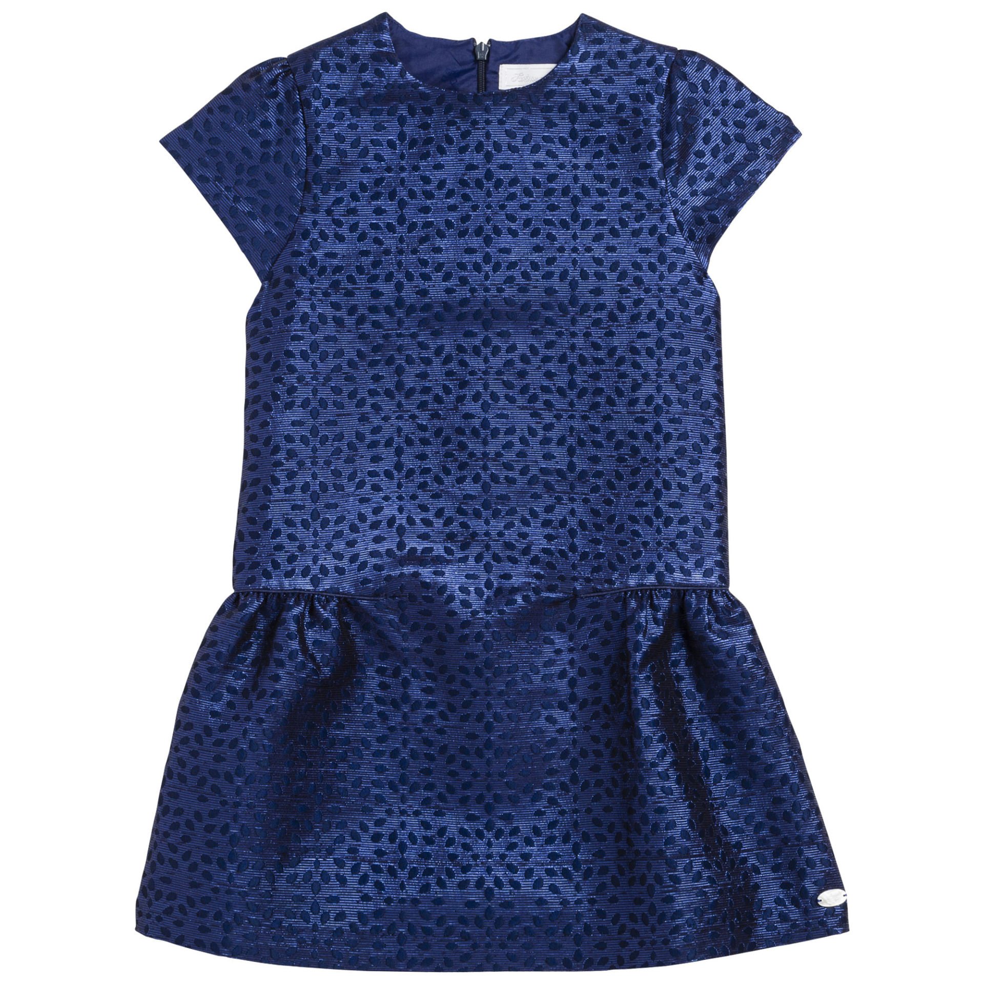 Kız Çocuk Kısa Kollu Jakarlı Elbise