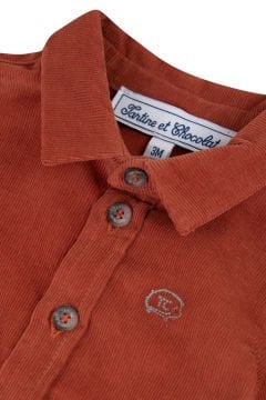 Erkek Bebek Düz Renk Koton Gömlek