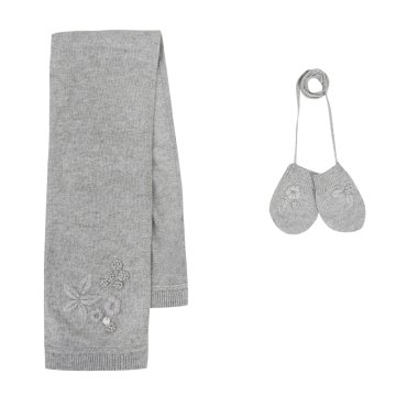 Kız Bebek Atkı eldiven Set