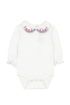Kız Bebek Yakası Nakışlı Body