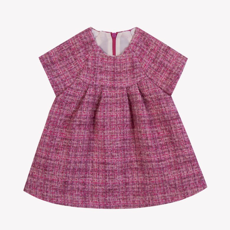 Kız Çocuk Kısa kollu Şık Tüvit Elbise