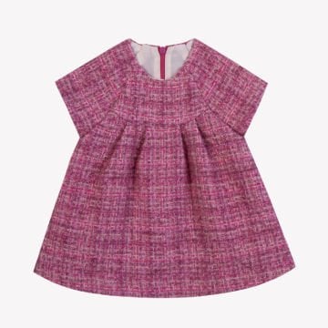 Kız Çocuk Kısa kollu Şık Tüvit Elbise