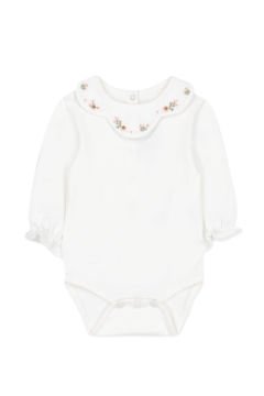 Kız Bebek Yakası Nakışlı Body