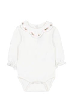 Kız Bebek Yakası Nakışlı Body