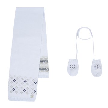 Erkek Bebek Desenli Atkı+Eldiven Set