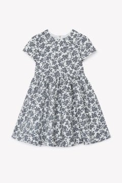 Kız Çocuk Kısa Kollu Çiçek Bskılı Şık Elbise