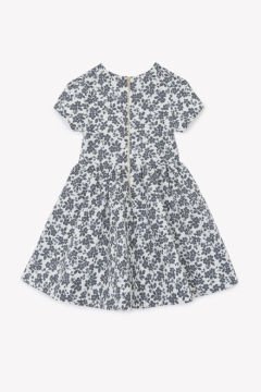 Kız Çocuk Kısa Kollu Çiçek Bskılı Şık Elbise