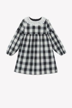 Kız Çocuk Uzun Kollu Ekoseli Elbise