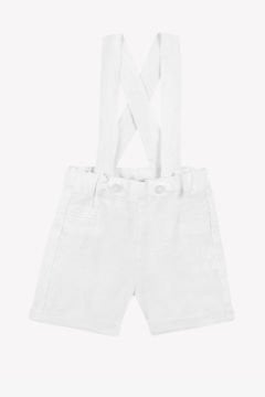 Erkek Bebek Askılı Keten Pantalon