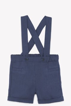 Erkek Bebek Askılı Keten Pantalon