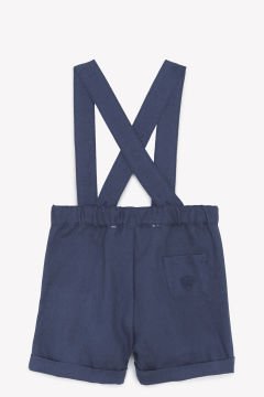 Erkek Bebek Askılı Keten Pantalon