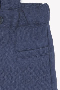 Erkek Bebek Askılı Keten Pantalon