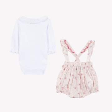 Kız Bebek Askılı Şort + Body Takım