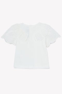 Dantel Yaka Detaylı Kız Bebek T-Shirt