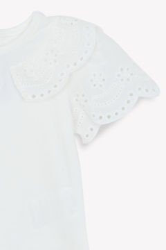Dantel Yaka Detaylı Kız Bebek T-Shirt