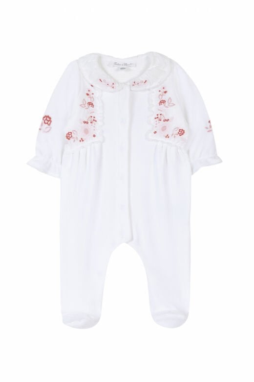 Kız Bebek Önden Açılan Kadife Tulum