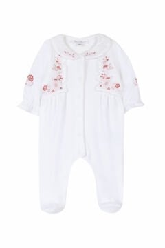 Kız Bebek Önden Açılan Kadife Tulum