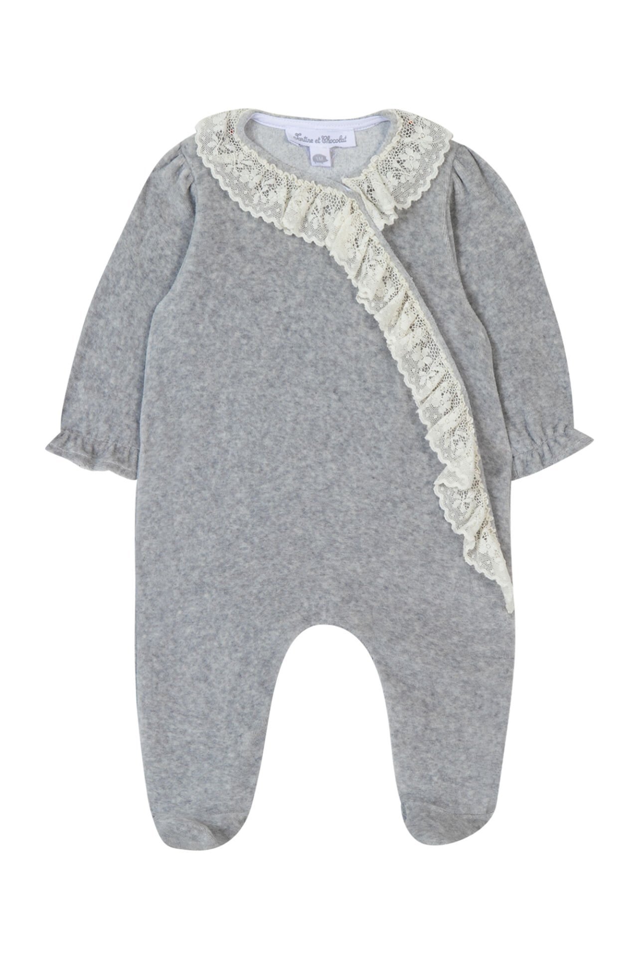 Kız Bebek Yandan Açılan Kadife Tulum