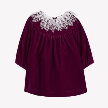 Kız Çocuk Dantel Yakaklı Şık Elbise