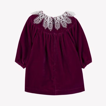 Kız Çocuk Dantel Yakaklı Şık Elbise